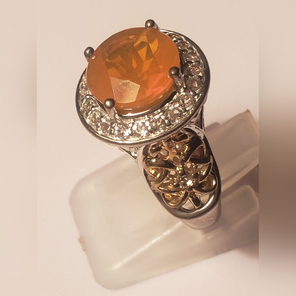 Victoria Wieck  Sunrise Fire Opal and Topaz Ring
